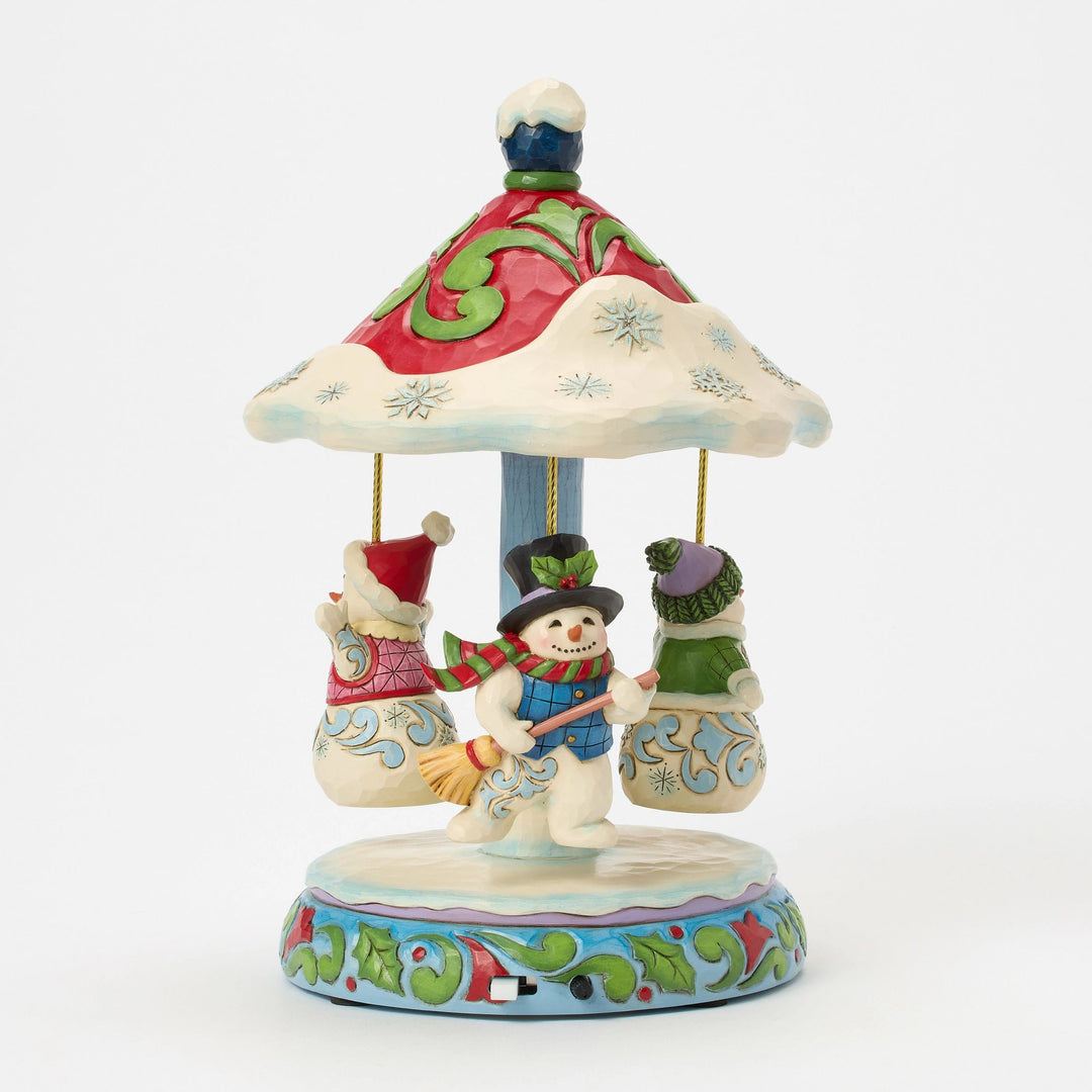Rotating Snowman Carousel Fig