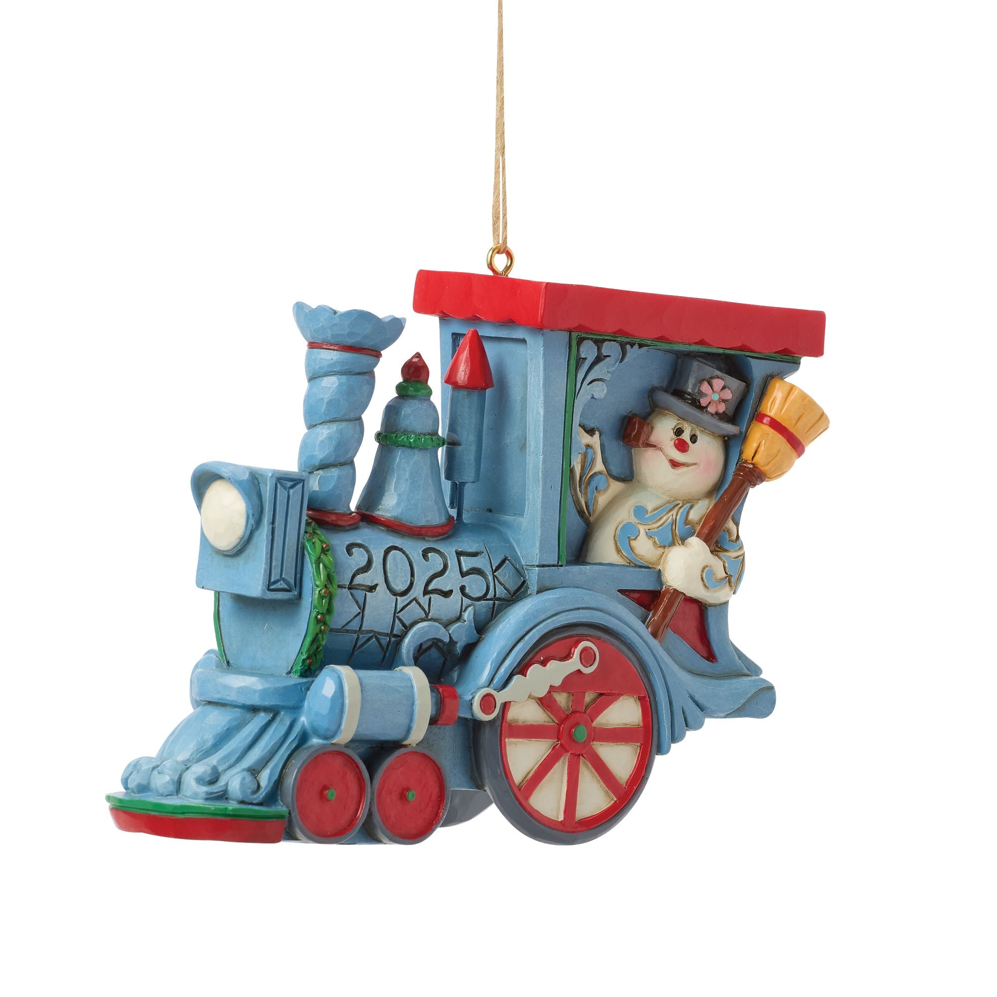 Dated 2025 Frosty in Train Ornament