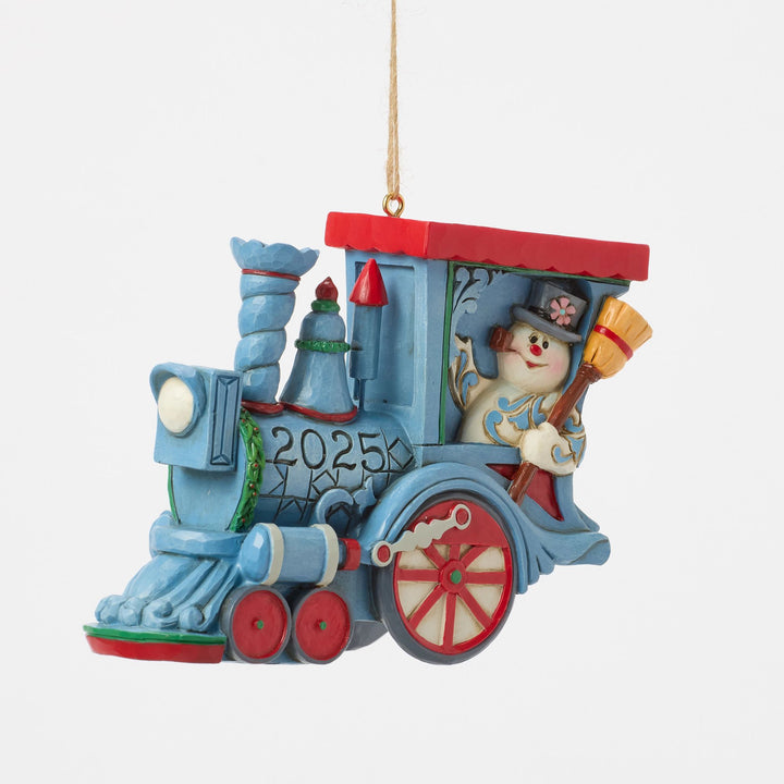 Dated 2025 Frosty in Train Orn