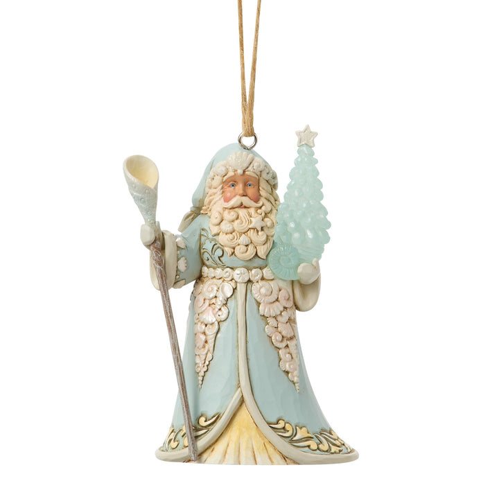Santa with Sea Glass Tree Orn