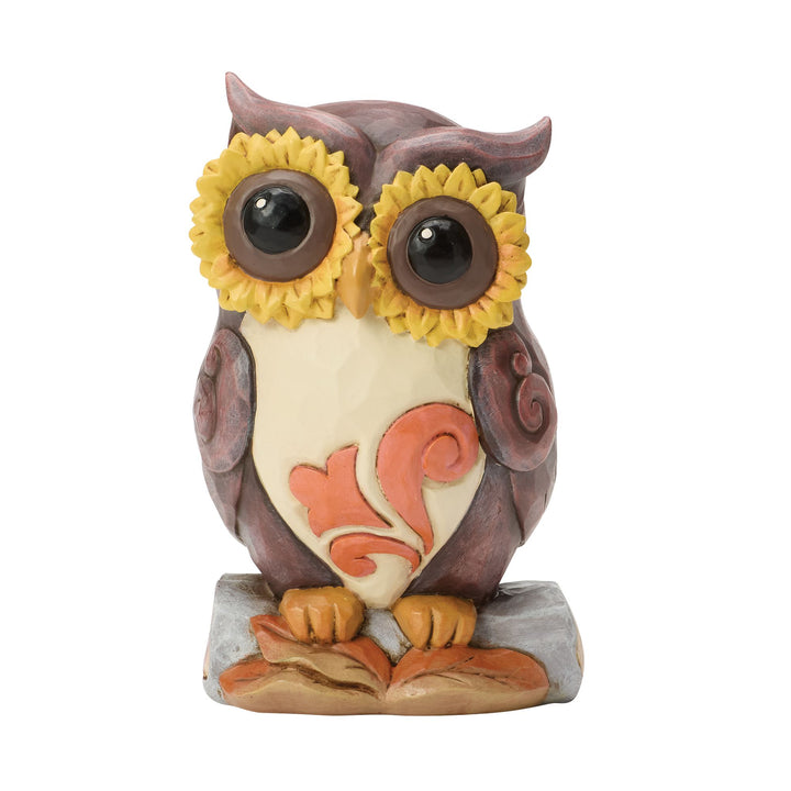 Owl on Log Mini Figurine