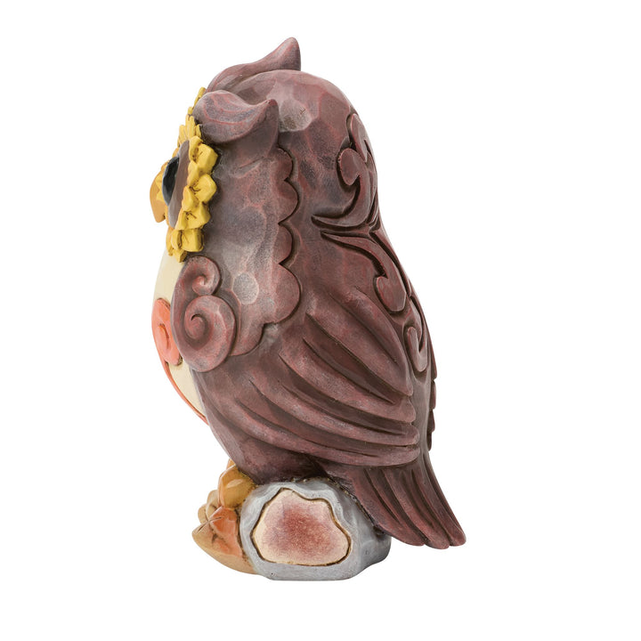 Owl on Log Mini Figurine