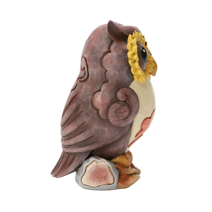 Owl on Log Mini Figurine