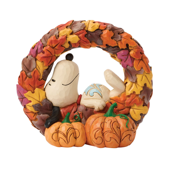 Snoopy on Fall Wreath