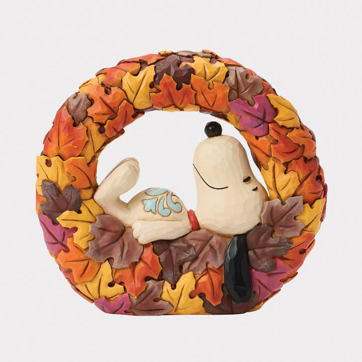 Snoopy on Fall Wreath