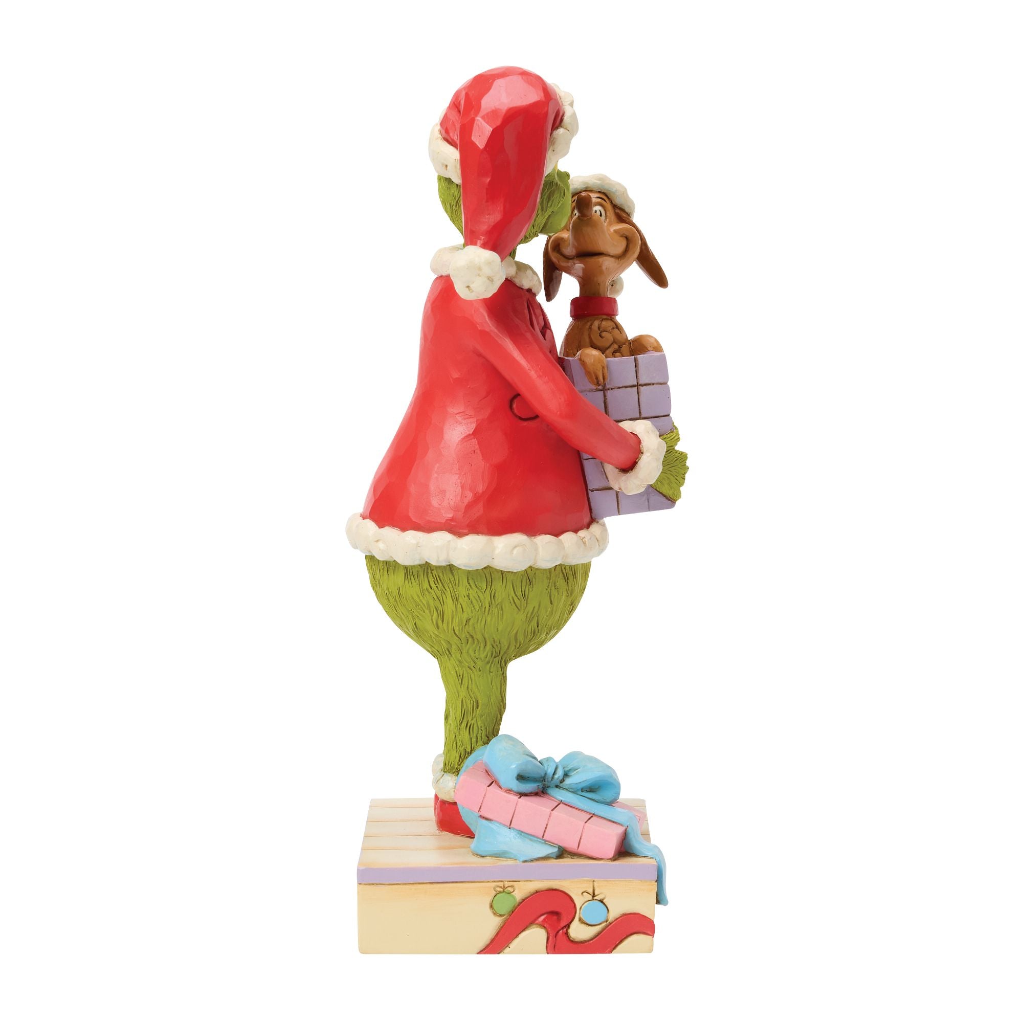 Grinch Holding Gift with Max – Jim Shore