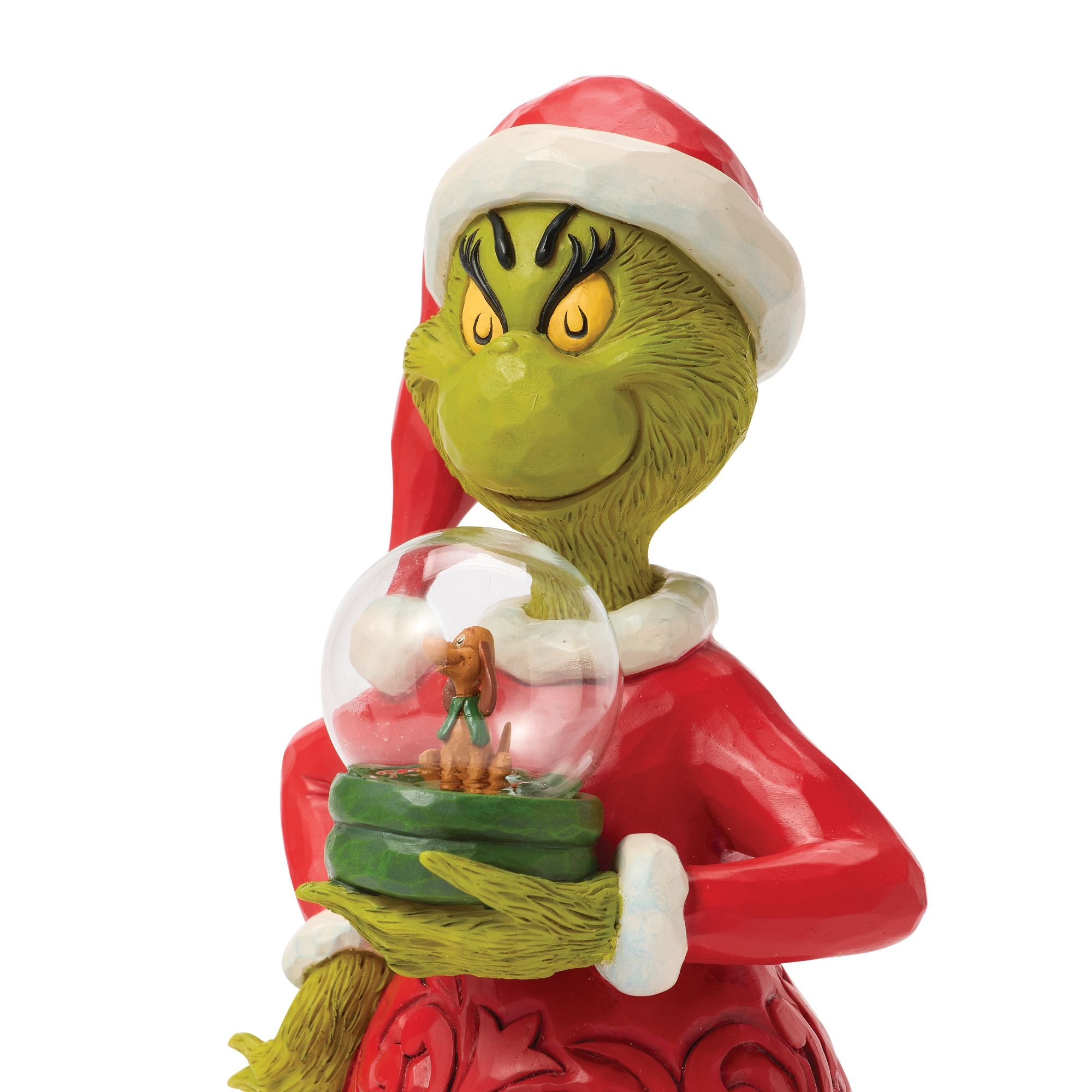 Grinch Holding Dome with Max – Jim Shore