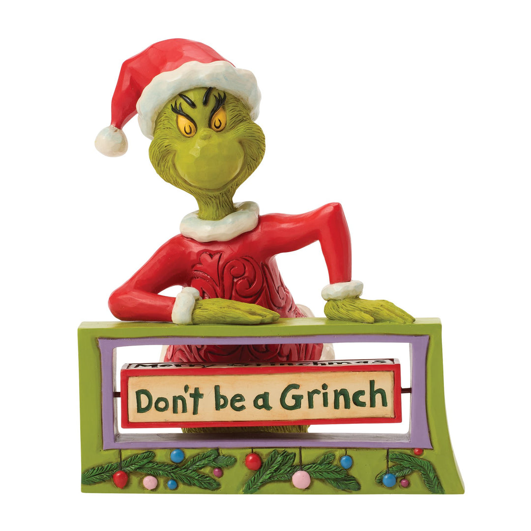 Grinch Safety Message Grinch with Rotating Messages – Jim Shore