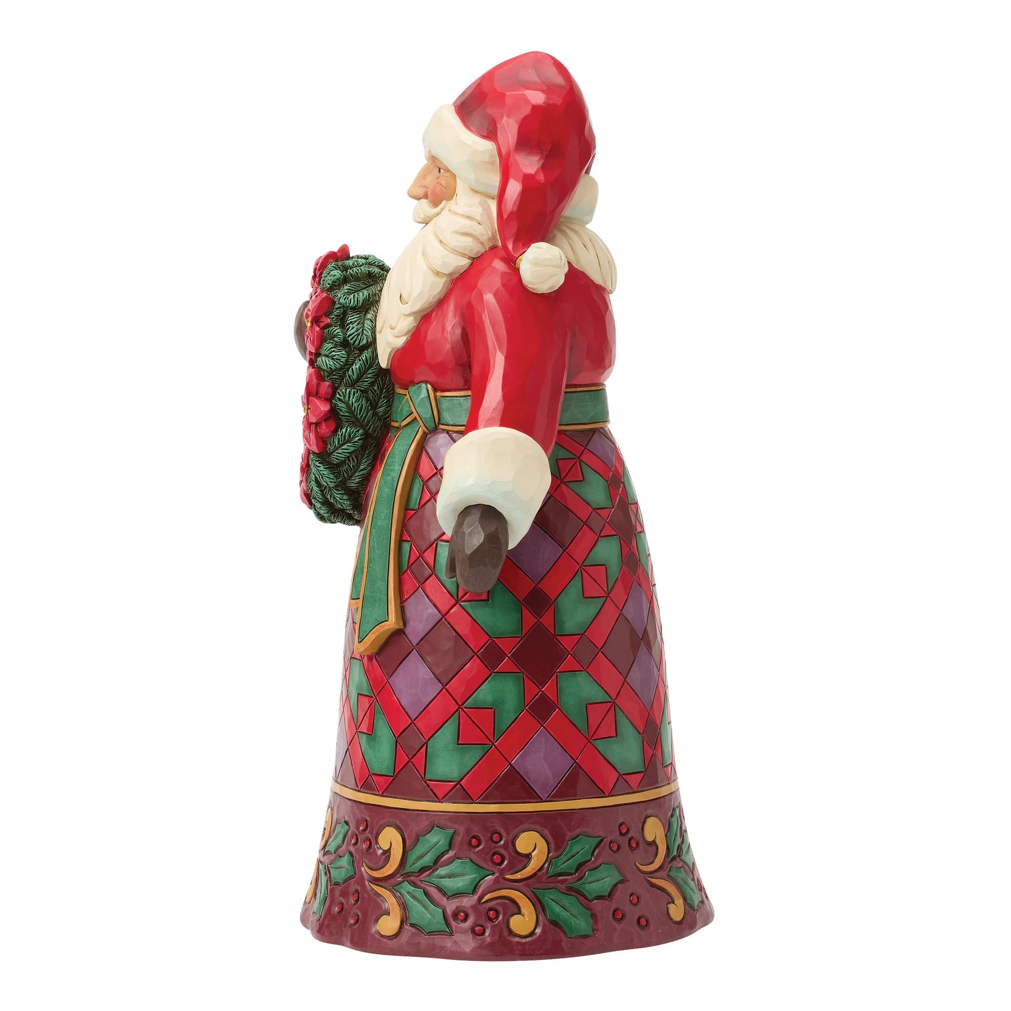 Santa w/ Wreath and Poinsettia – Jim Shore