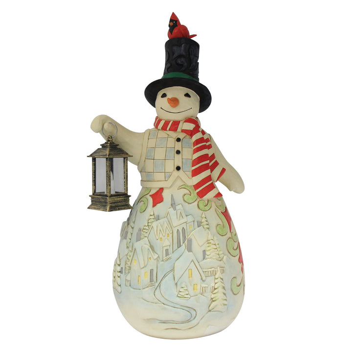 Snowman LED Candle Statue