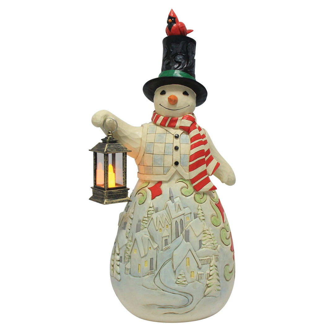 Snowman LED Candle Statue