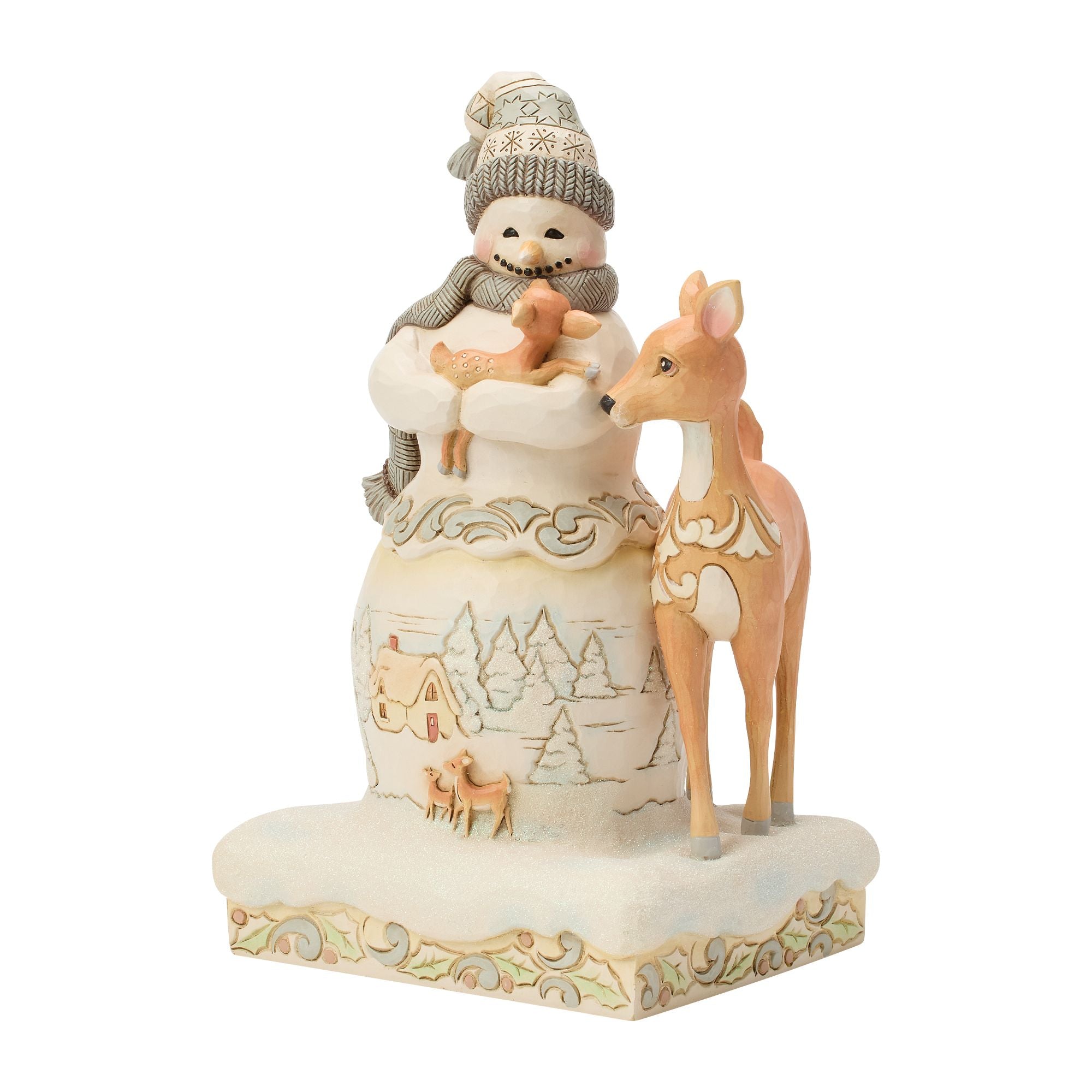 Wdlnd Snowman Holding a Fawn – Jim Shore