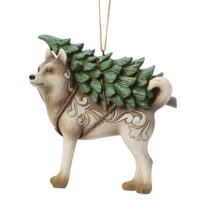 Wdlnd Husky with Tree Ornament