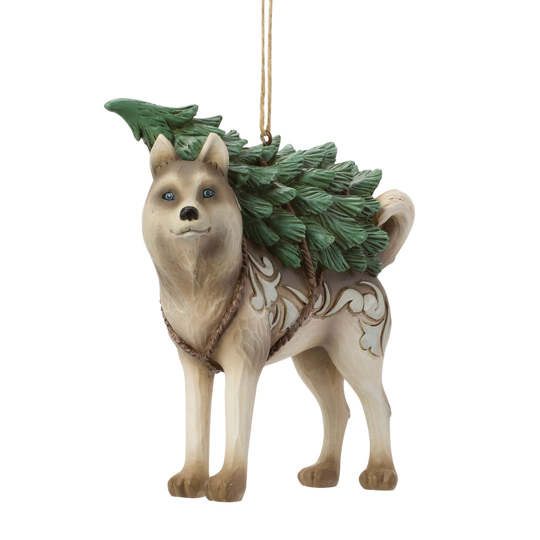 Wdlnd Husky with Tree Ornament