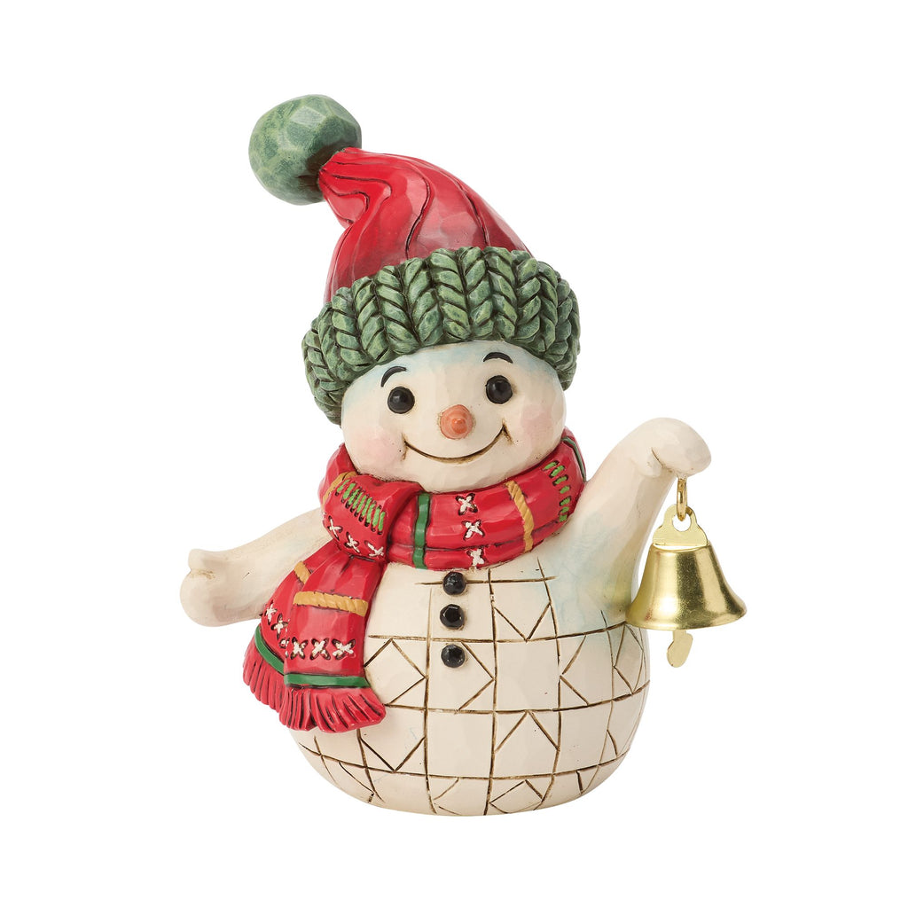 Snowman Holding Bell Mini – Jim Shore