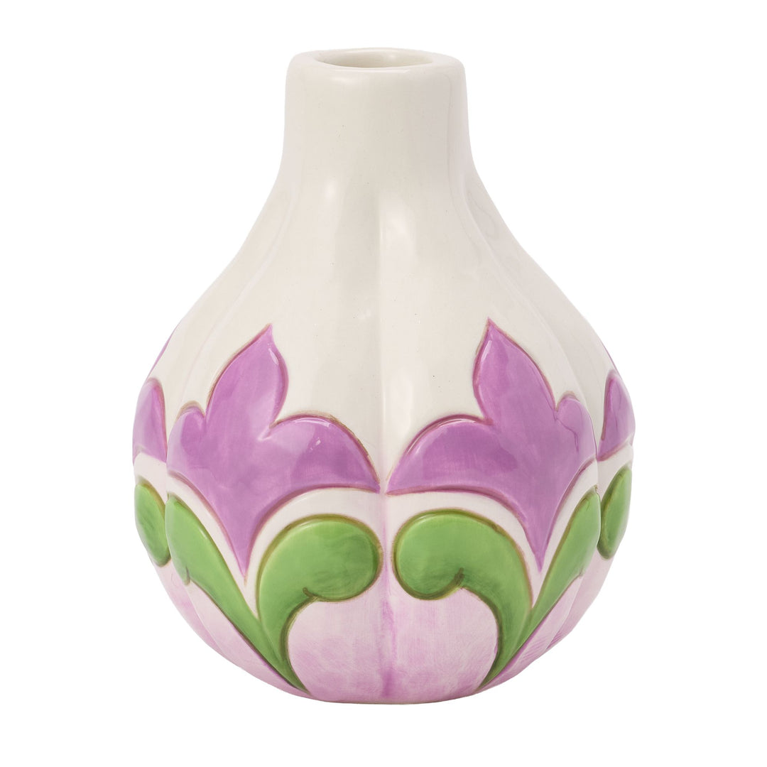White with Floral Vase
