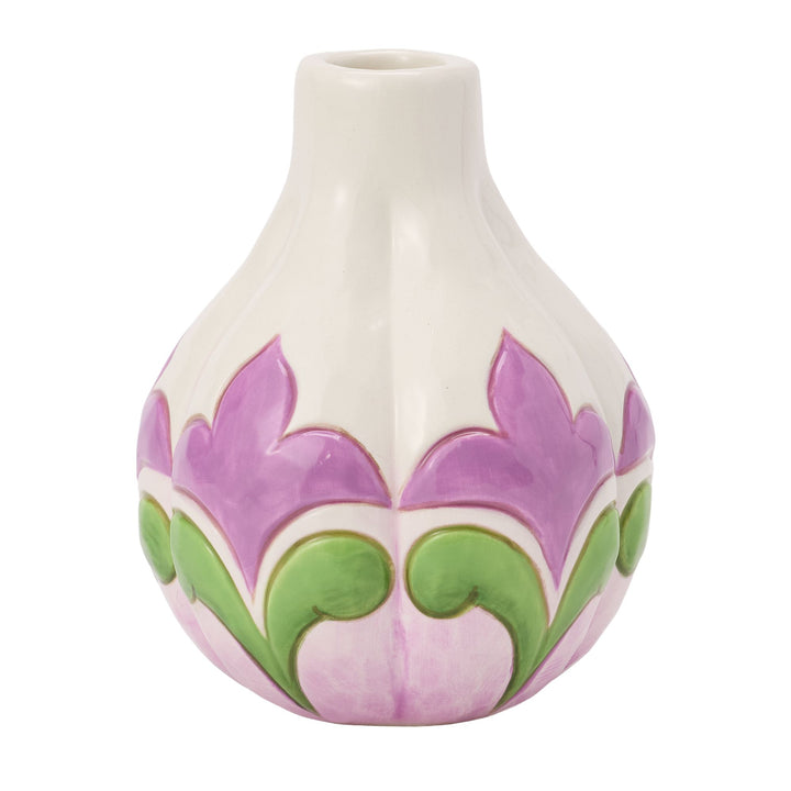 White with Floral Vase