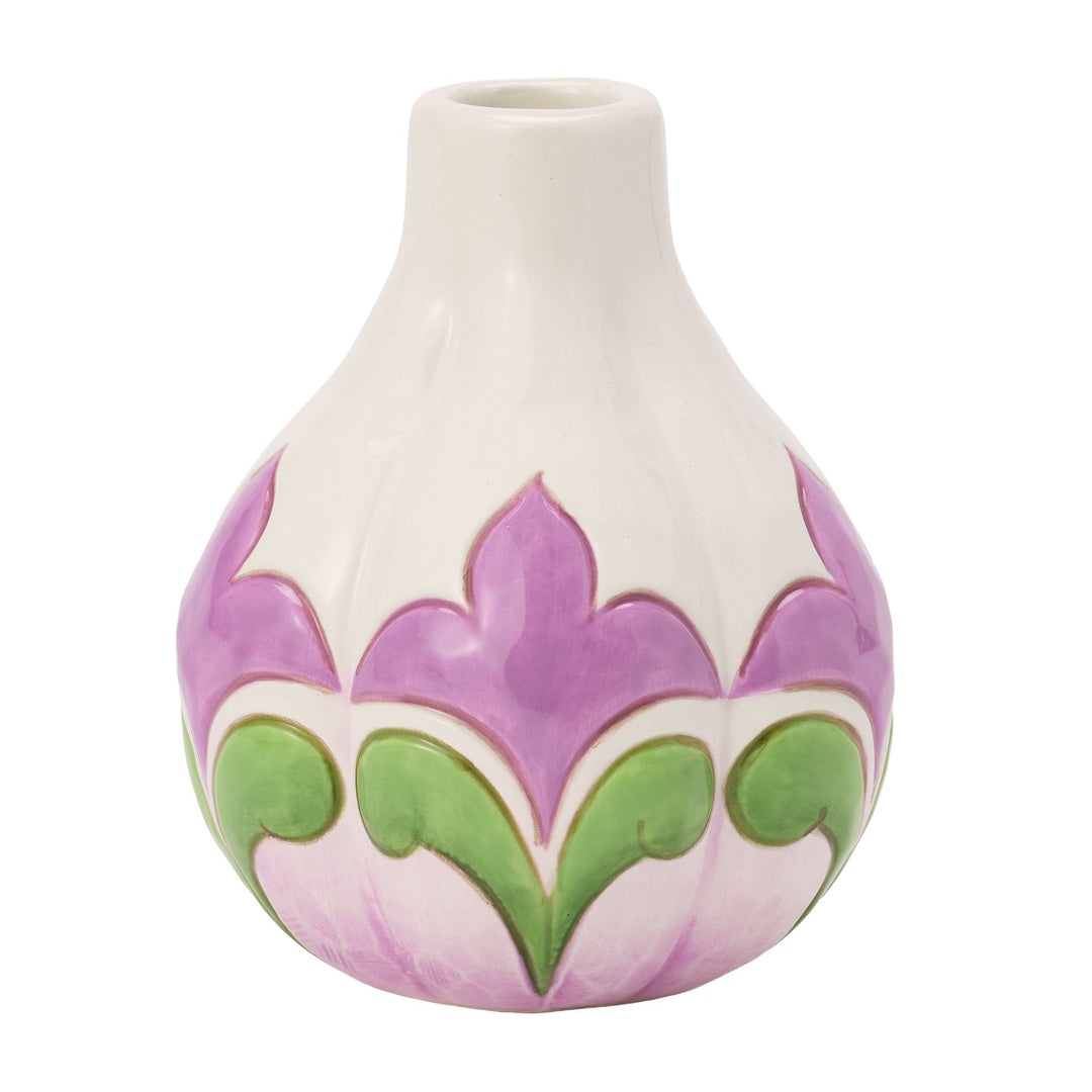 White with Floral Vase