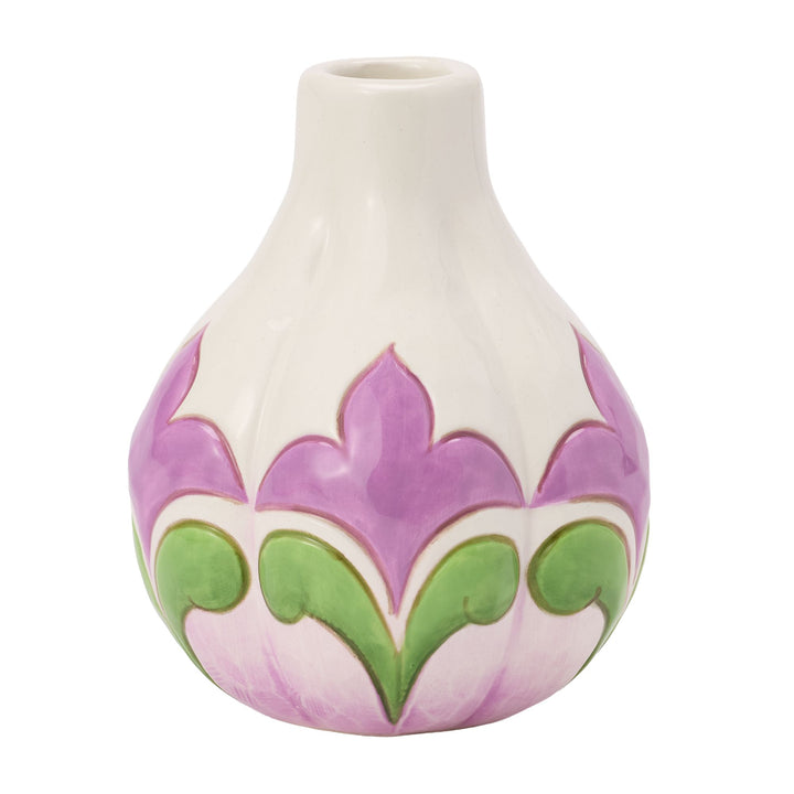 White with Floral Vase
