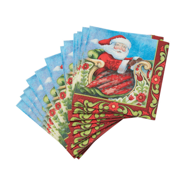 Santa in Sleigh Napkin