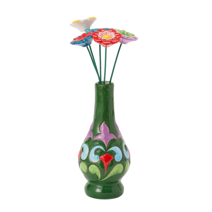 Green with Floral Vase