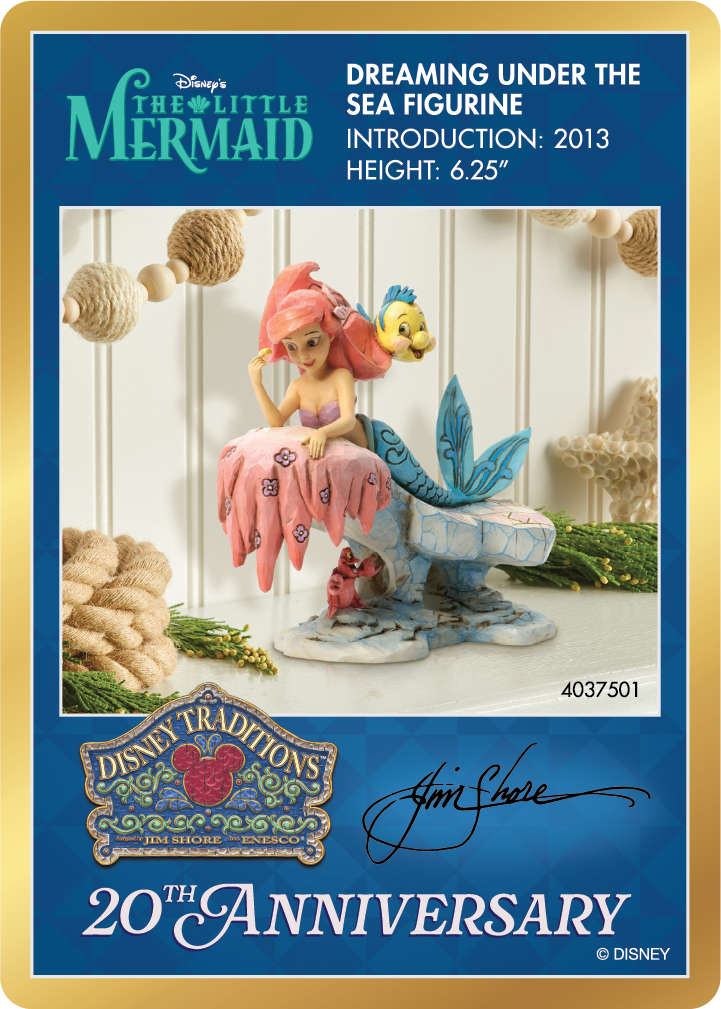 Disney Little Mermaid figurine card with character and text details.