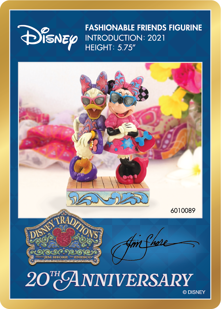Disney Fashionable Friends figurine card with Disney logo and product details.